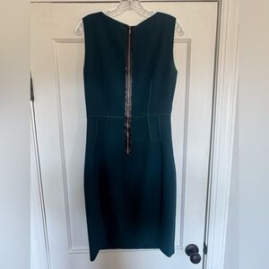 Elie Tahari Womens Green Lined Sleeveless A-Line Midi Dress Size 8
